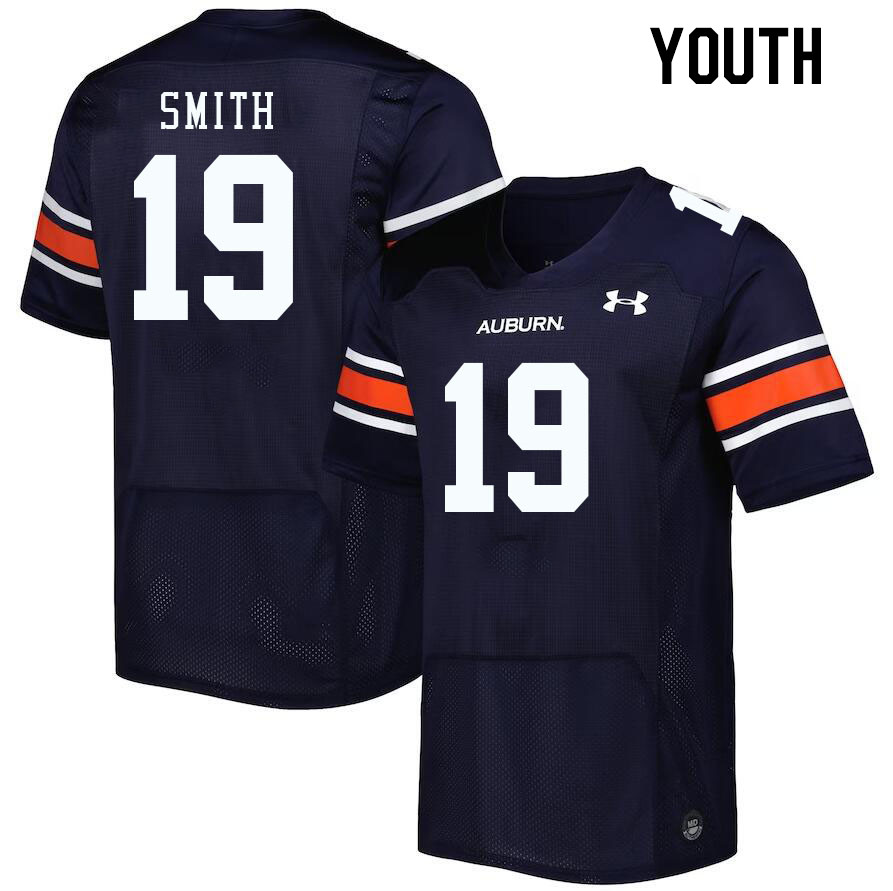 Youth #19 Sylvester Smith Auburn Tigers College Football Jerseys Stitched Sale-Navy